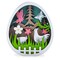 Egg Shape Spring Garden with Butterflies and Chicks Wooden Figurine